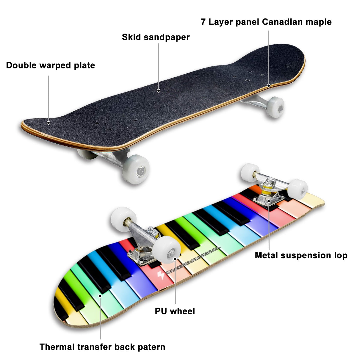 Rockstar Keys Skateboard