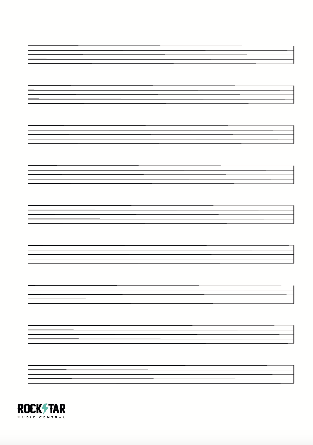 Music Notation Notebook - 24 Pages - Open Staff Paper