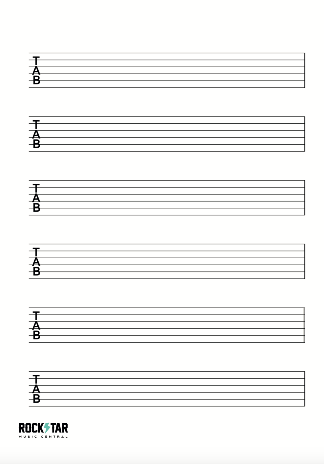 Tab Notation Book - 24 pages